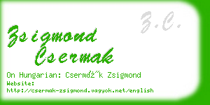 zsigmond csermak business card